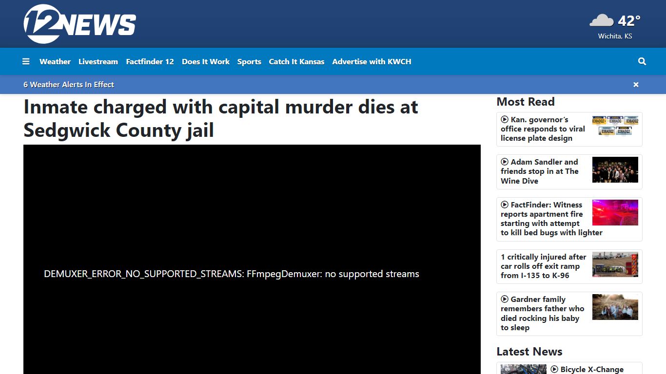 Inmate charged with capital murder dies at Sedgwick County jail - KWCH